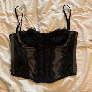Black and brown corset top